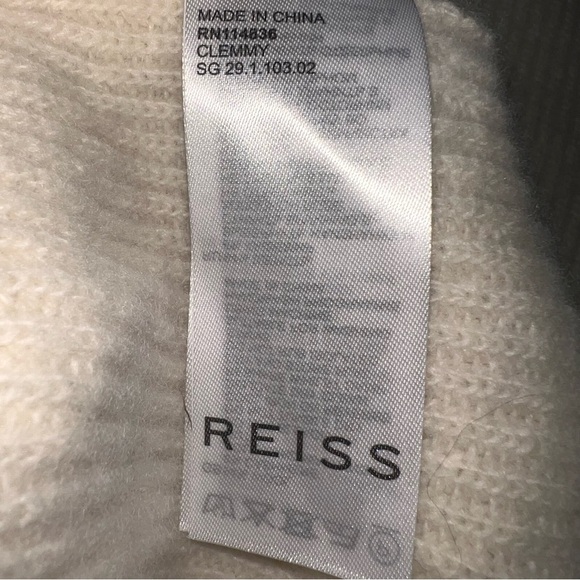 Reiss Sleeveless Turtleneck Roll Neck Cream Cashmere Blend Midi Dress Small - Picture 7 of 11